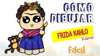 Como Dibujar A Frida Kahlo Kawaii Dibujo Fácil Para Niños