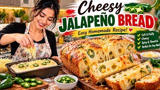 Easy Homemade Cheesy Jalapeño Bread | Soft, Fluffy & Full of Flavor#Foodie #EasyBaking Easy Homemade Cheesy Jalapeño Bread | Soft, Fluffy & Full of Flavor#Foodie #EasyBaking