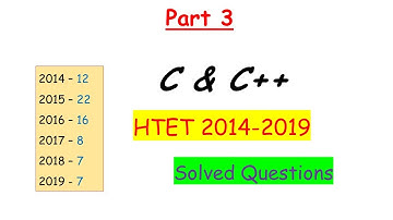 C/C++ | Part- 3 | HTET | Previous year solved papers | Detailed Solution | #HTET2020 | #HTET