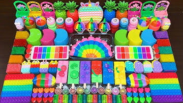 RAINBOW slime !!! Mixing random into CLAY Slime !!! Satisfying Slime Video #132