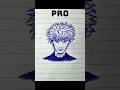 Drawing Gojo In Different Levels Shorts Trending Drawing Anime Gojo Jujutsukaisen Jjk 