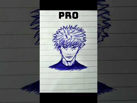 Drawing Gojo In Different Levels Shorts Trending Drawing Anime Gojo Jujutsukaisen Jjk 