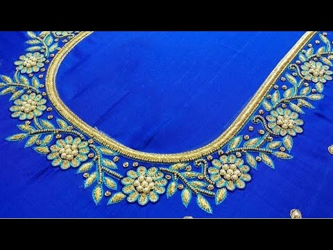 Aari Work With Chain & Load Stitch #AariWorks #MaggamWorks #272 - YouTube