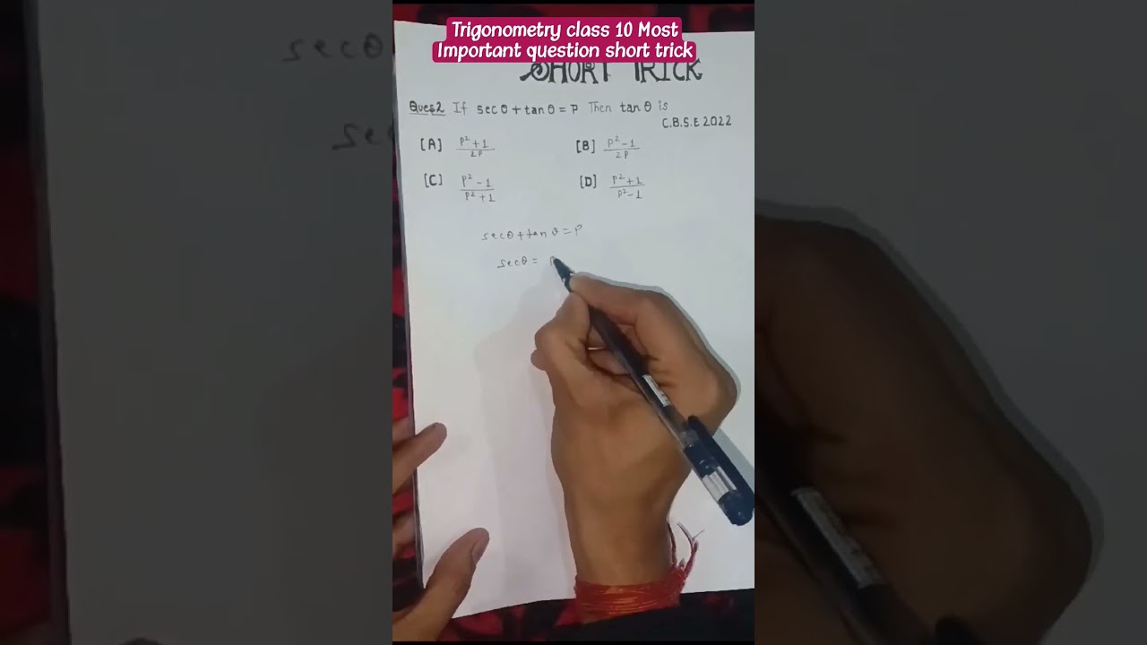 Trigonometry Class 10 Most Important question 