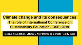 The role of International Conference on Sustainability Education ( ICSE 2019 )