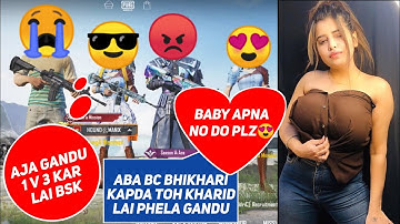 😭Random HOT Girl call me Noob... 1v3 Tdm Challenge,🤬Random Call me Begger,pubg noob prank