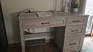Vabches Farmhouse 47 Executive Desk, Computer Desk with File Drawer and Charging Station Review