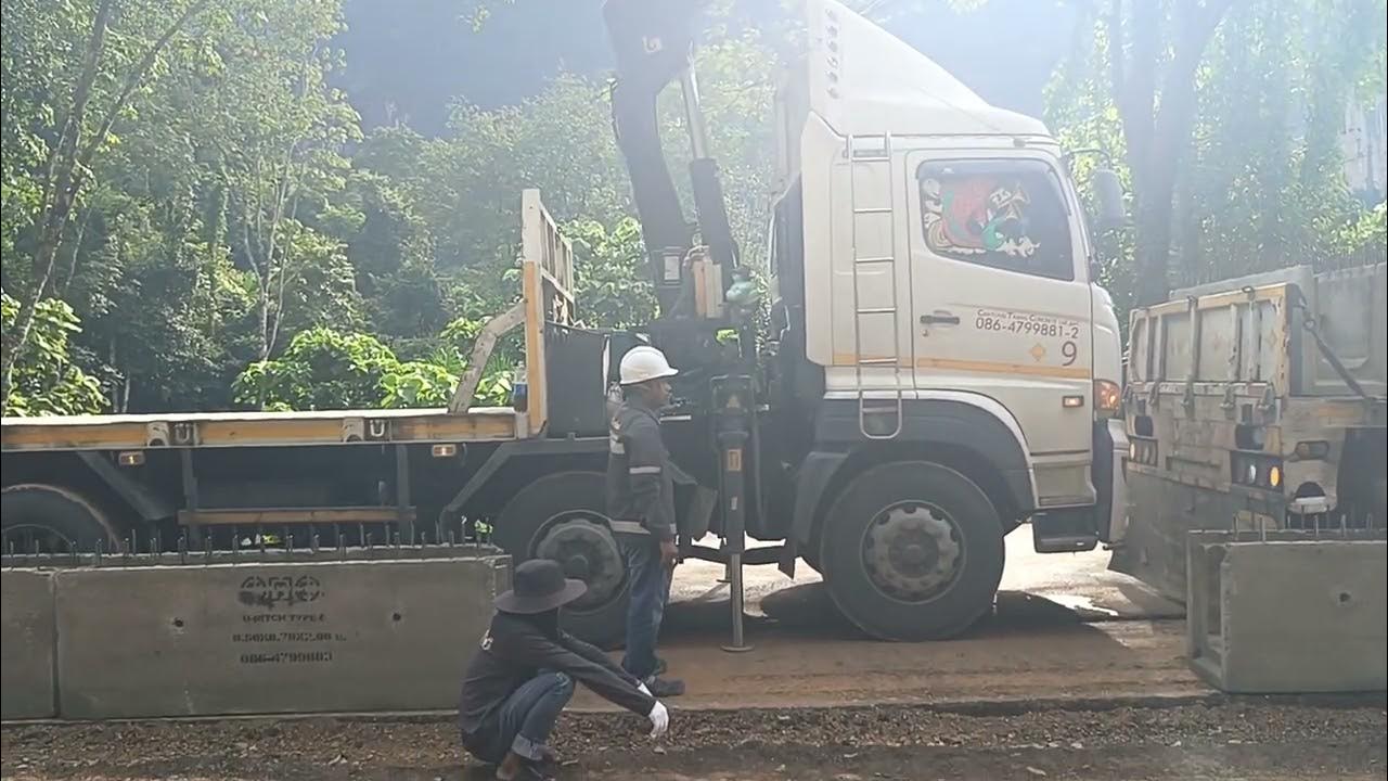 Cranes Unloading Concrete Drainage Pipes YouTube