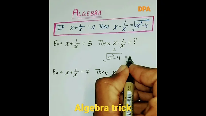 find x-1/x by given x+1/x | #algebra #maths #education #tricks #ssc #bank #railway #shorts