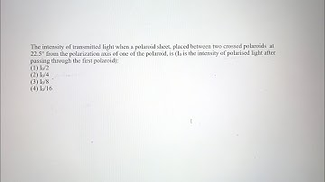 The intensity of transmitted light when a polaroid sheet, placed between two crossed polaroids at