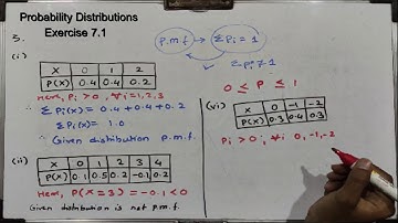 Probability Distributions E1: Exercise 7.1(All Questions)
