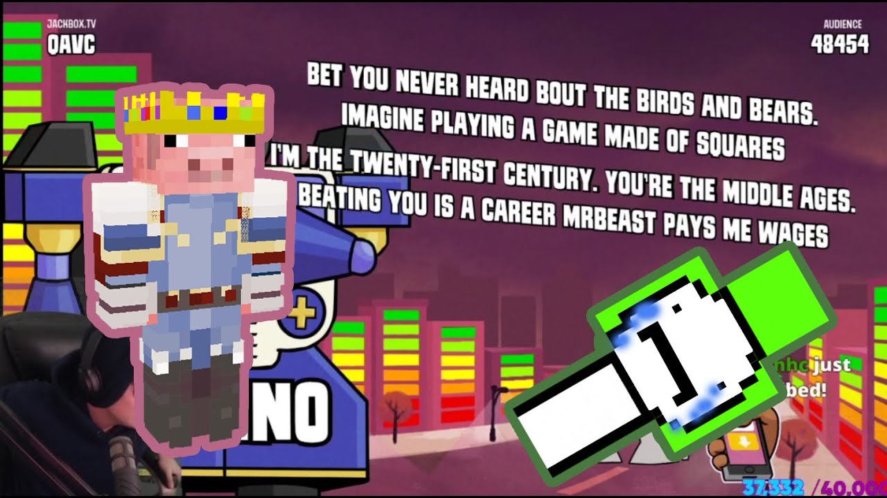 Technoblade & Dream 1vs1 Jackbox with Larry, Tommyinnit (First time), Wilbur, Sapnap, Quackity, Gene