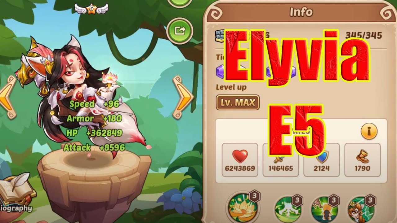 Idle Heroes Elyvia E5 + Void Lord 5 Clear Kim Cuong Game YouTube