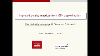 JTMS 2020 Visioconference. Improved density matrices from GW approximation