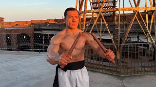 Pat “The Jaguar” Uland performing Ko-Bu Nunchaku Kata of the Okinawan Karate