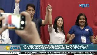 Joy Belmonte At Gian Sotto Naiproklama Na Bilang Mayor At Vice Mayor Sa Quezon City