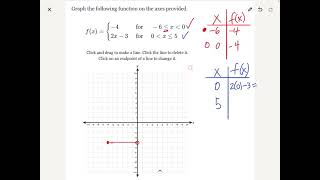 Graphing Piecewise functions example 1