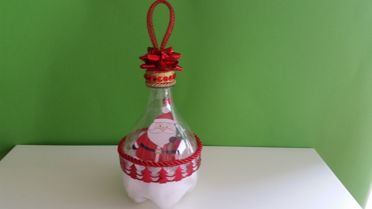Tutorial Albero Di Natale Con Bottiglie Di Plastica.Tutorial Addobbo Natalizio Con Bottiglia Di Plastica Idee Fai Da Te Youtube