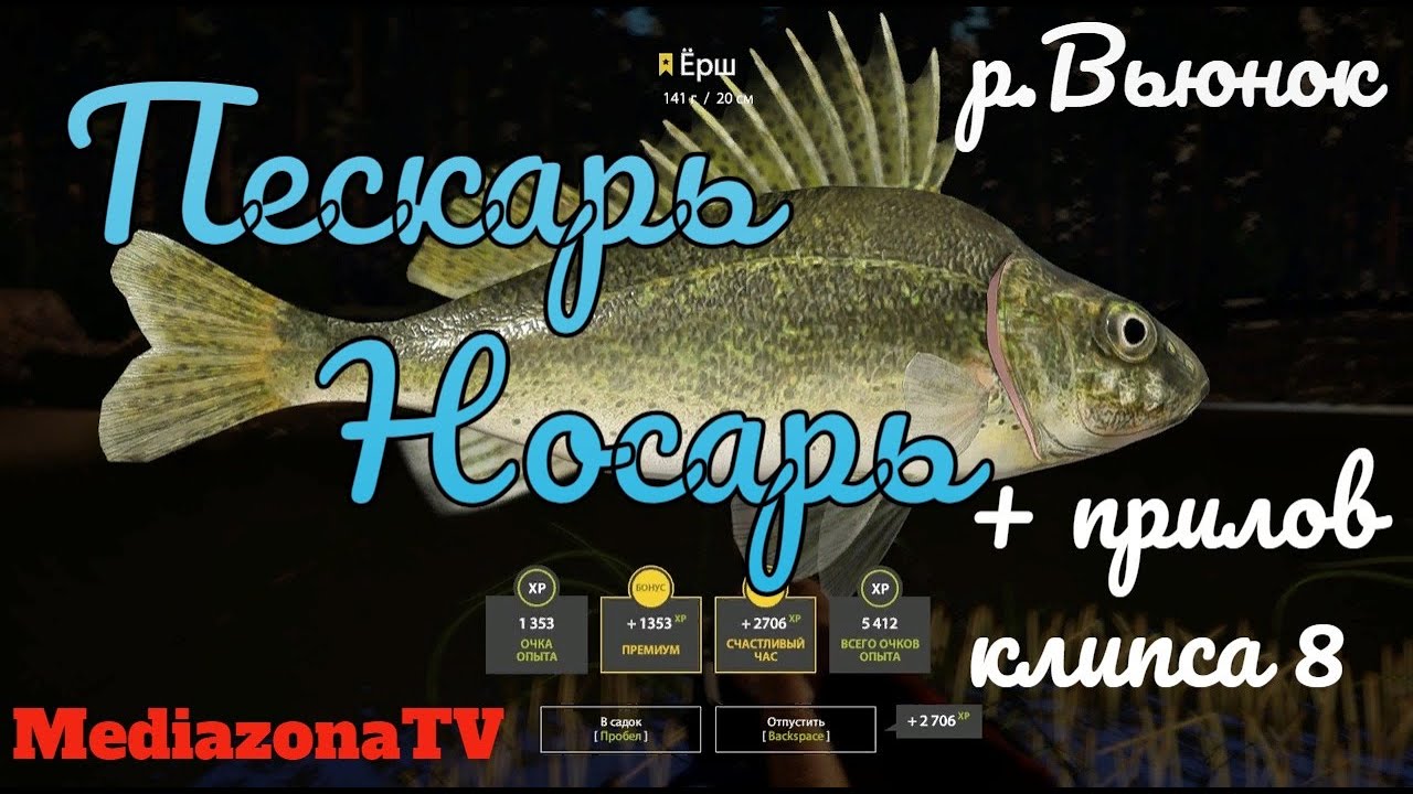 Русская Рыбалка 4 Где КЛюет р Вьюнок Пескарь Ерш Носарь + прилов 26 02 ...