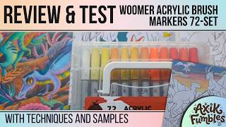 REVIEW: Woomer acrylic brush markers 72set + testing and demonstrating different techniques
