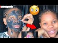 DIY Charcoal peel of Facemask #skincareroutine #facemask #japanesemask #trending #activatedcharcoal