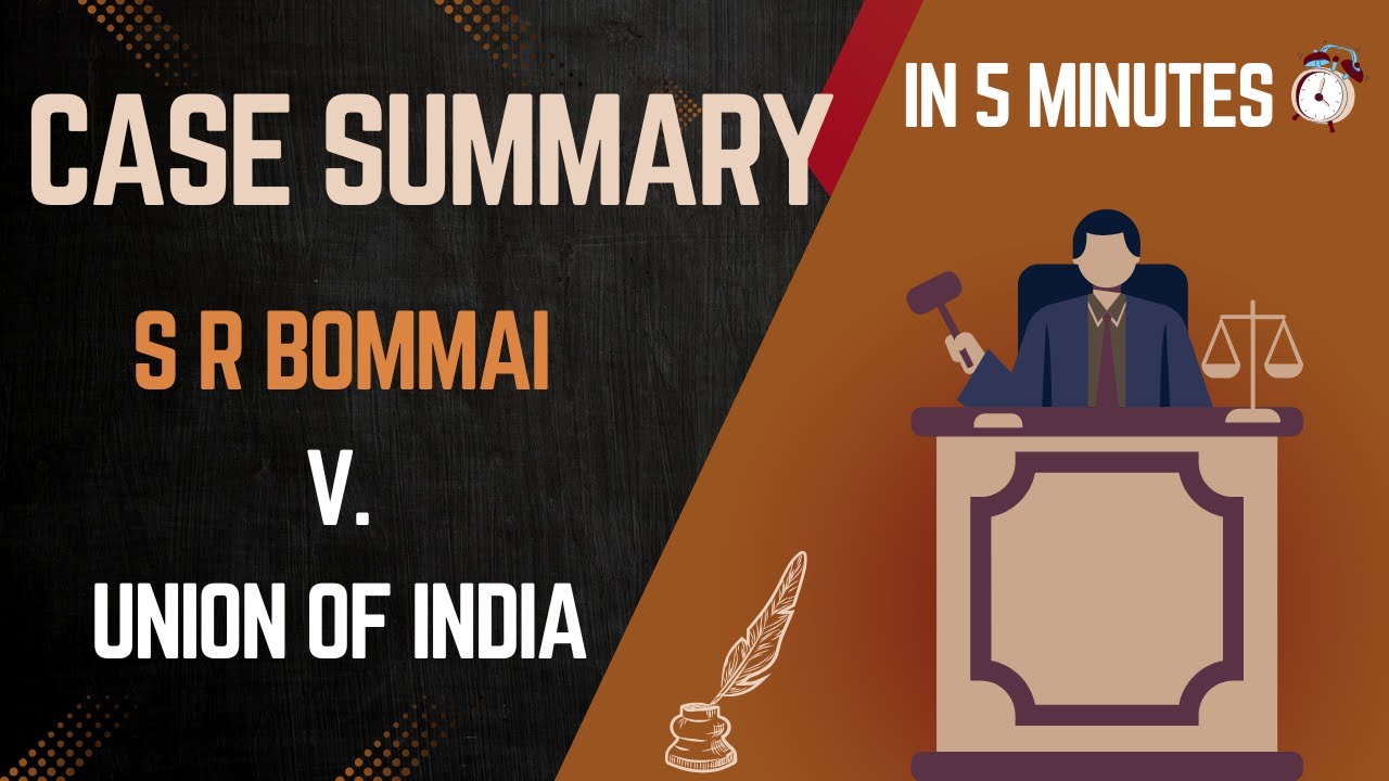 SR Bommai v. Union of India Explained in 5 Minutes | Federalism & Article 356 for UPSC, Judiciary