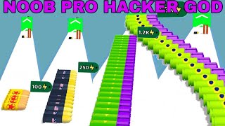 NOOB VS PRO VS HACKER VS GOD in Bullet Stack Run 3D