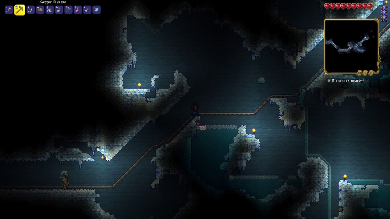 Terraria Exploring 2 abandoned houses and a mine shaft