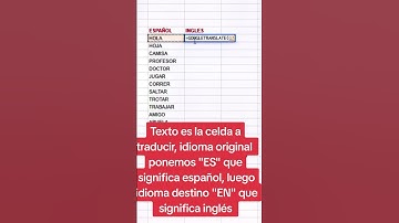 👉 Como traducir de español a inglés con Excel
