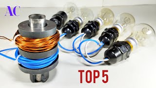 New Top 5 Powerful Free Energy Generator Using Magnet And Coper Wire New Idea 2024