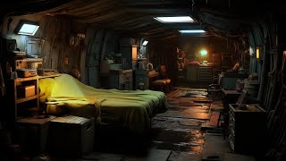 Life in a Post-Apocalyptic Shelter. Rain & Sci-Fi Ambiance for Sleep, Study, Relaxation