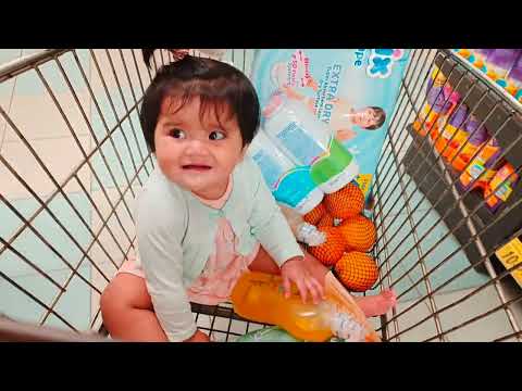 I sat quietly in the grocery cart, 9th month cute baby Auliya ♥️