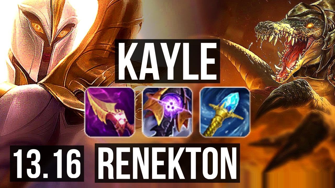 KAYLE vs RENEKTON (TOP) | 1900+ games, 1.8M mastery | EUW Diamond | 13.16
