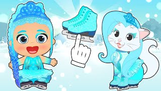 BABIES ALEX AND LILY ⛸️👸 Kira and Lily dress up as Ice Princess Skaters screenshot 1
