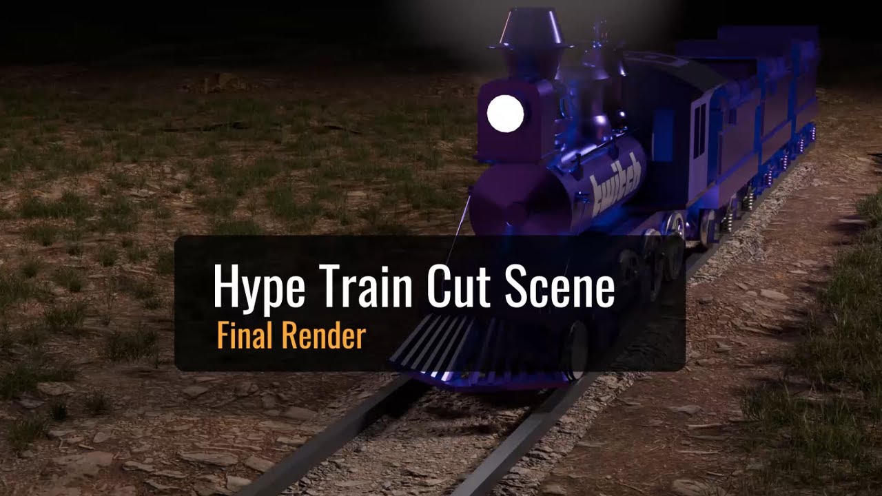 Hype Train cut scene with Track Matte stinger transition back to the studio