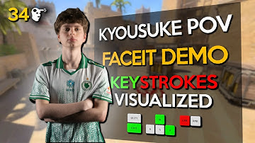 34 KILLS! KYOUSUKE POV IN MIRAGE! (HIGHLIGHTS/KEYSTROKES) - FACEIT DEMO | CS2 POV