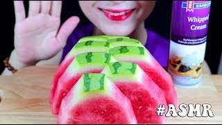 ASMR Watermelon&amp;Whipped Cream 신선한 크림 수박 Eating Sounds | Miss Pham ASMR
