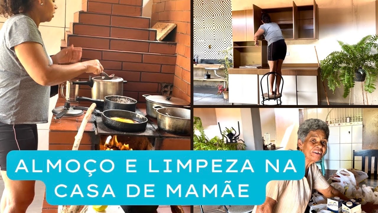 ALMOÇO SIMPLES NO FOGÃO DE LENHA/ LIMPANDO O ARMÁRIO NOVO DA MINHA MÃE NA ROÇA/ NUBIA VIANA 