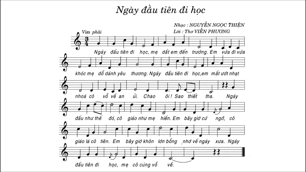 Ngày Đầu Tiên Đi Học | Bài 6 | Lớp 6 | Có Lời | ALIN MUSIC SCHOOL - youtube