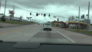 driver view driving through Houston, Missouri on U.S. 63 south on 6/2/13