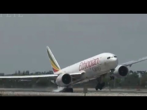 Several unbalanced plane landings#Due to bad weather conditions#YT AYE