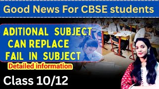 Additional subject कैसे Replace करेगा Fail Subject?Class 10/12| CBSE Board Exam 2024-25