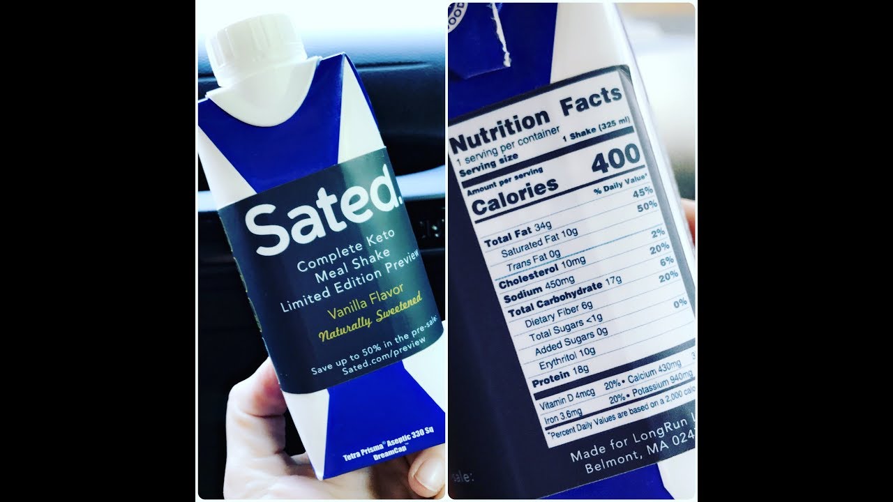 Sated Keto Meal Replacement Shake REVIEW! - YouTube