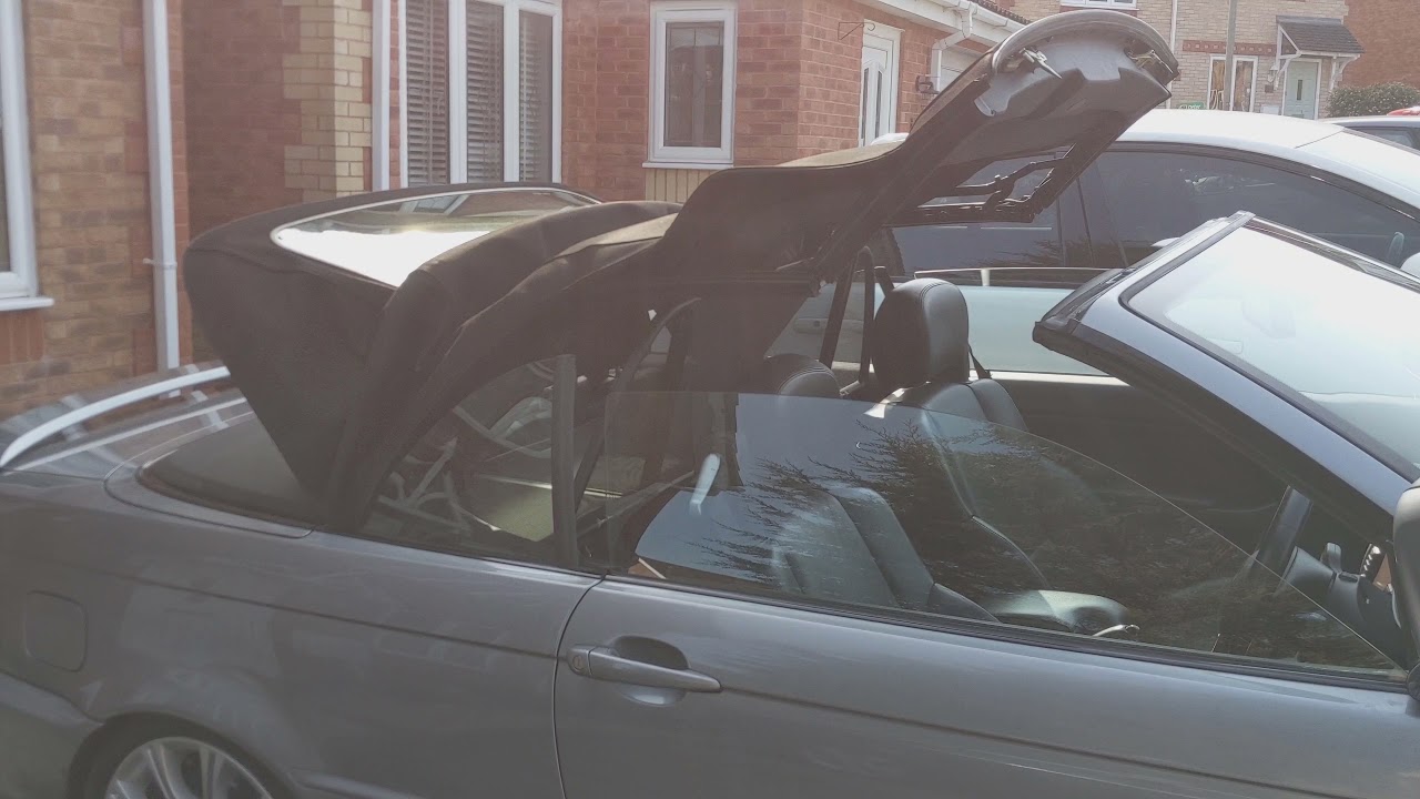 E46 330ci Roof Goes Down - YouTube