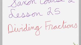 Saxon course 2 Lesson 25