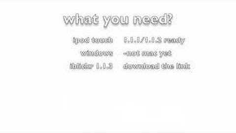 Jailbreak ipod touch 1.1.3 firmware