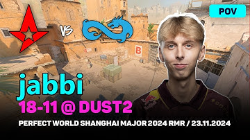 CS2 POV Astralis jabbi (18/11) vs Eternal Fire (dust2) @ Perfect World Shanghai Major 2024 RMR