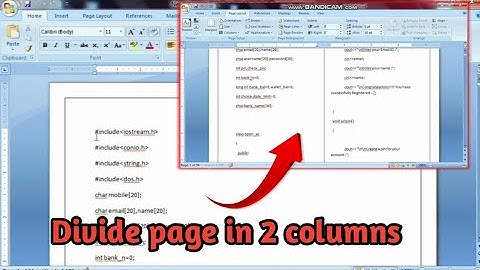 how divide page in half in microsoft office word | split page in half in microsoft office word