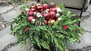 Christmas Ornament Planters - How To Decorate Your Planters For Christmas - Outdoor Decorating I wanted to find the simplest way to recreate the ornament planters that I have seen. In this video I will show you how I created my
