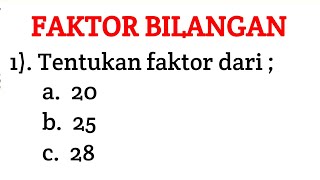Cara Cepat Mencari Faktor Bilangan
